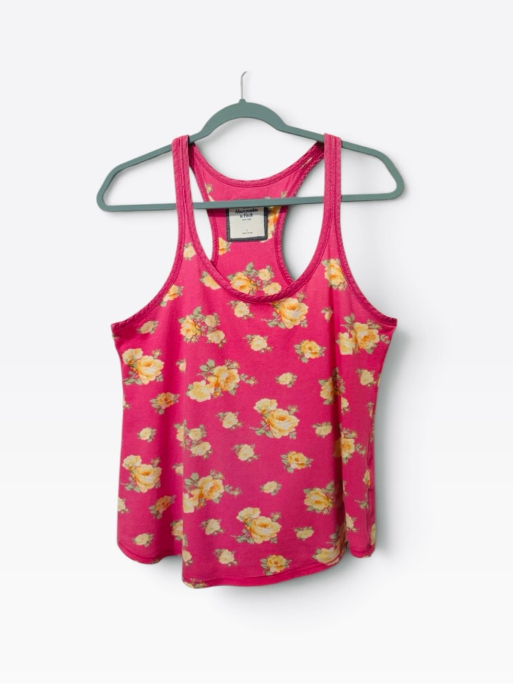 Abercrombie & Fitch Y2K Pink Floral Racerback Tank Top